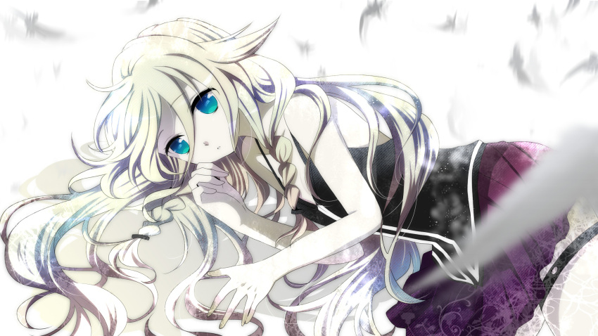 blonde_hair, blue_eyes, braids, feathers, ia, ia_(vocaloid), long_hair, mariwai_(marireroy)