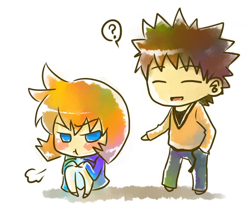 1girl, :t, ?, artist_request, blue_eyes, breath, brown_hair, kasumi_(pokemon)