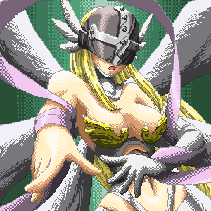angel_wings, angewomon, breasts, cleavage, digimon, digimon_adventure, dragon_(artist), elbow_gloves