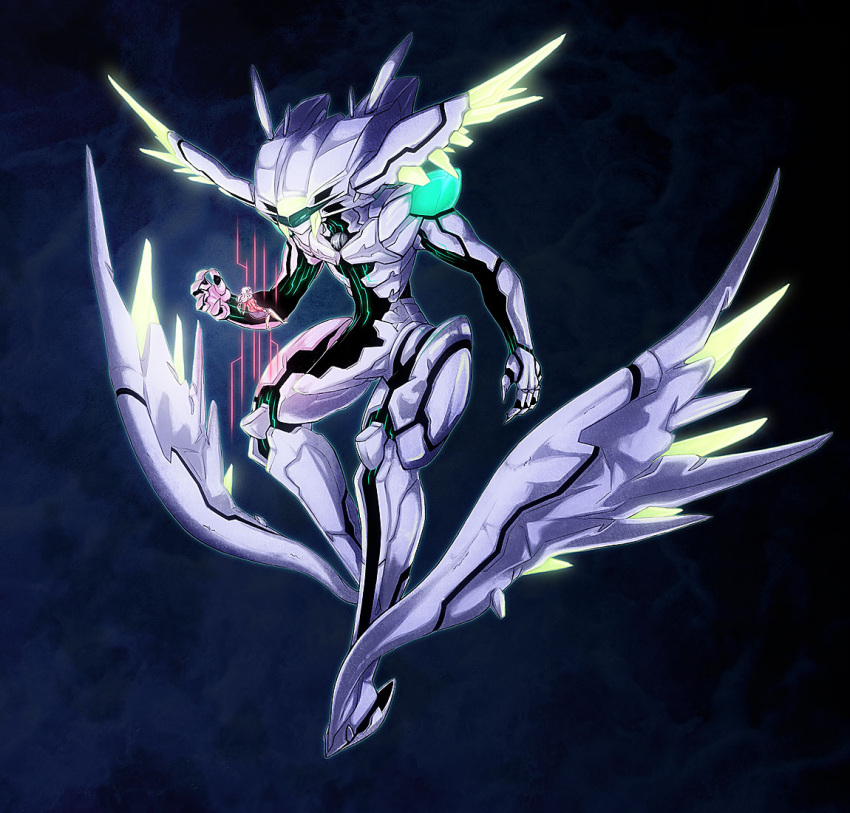 dolores_(human), hathor, hathor_(zone_of_the_enders), head_wings, headwings, long_hair, mecha, orbital_frame