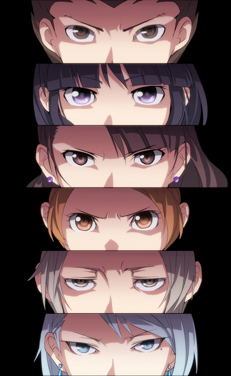 4girls, ayasato_chihiro, ayasato_harumi, ayasato_mayoi, bangs, black_background, black_hair, blue_eyes