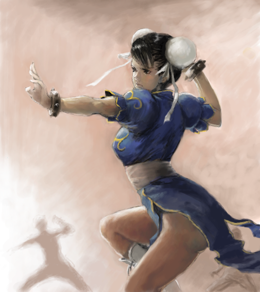 ass, boots, bracelet, breasts, brown_hair, china_dress, chinese_clothes, chun-li