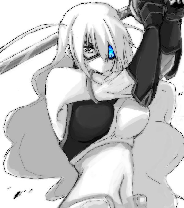 eyepatch, jubei-chan, ninja, solo, sword, weapon, yagyu_freesia