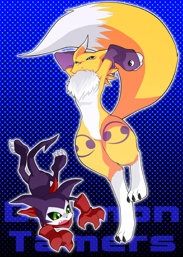 armpits, arms_up, black_sclera, digimon, digimon_tamers, falling, fur, gloves