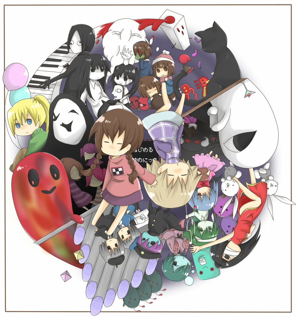 extra_arms, female, instrument, kamakurako, kyukkyu-kun, madotsuki, mafurako, mijiko