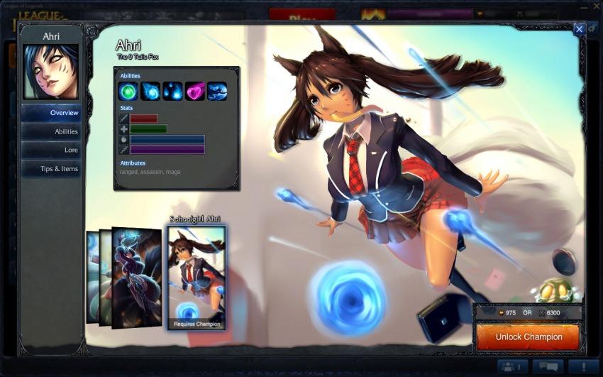ahri, amumu, animal_ears, fake_screenshot, food, fox_tail, league_of_legends, long_hair