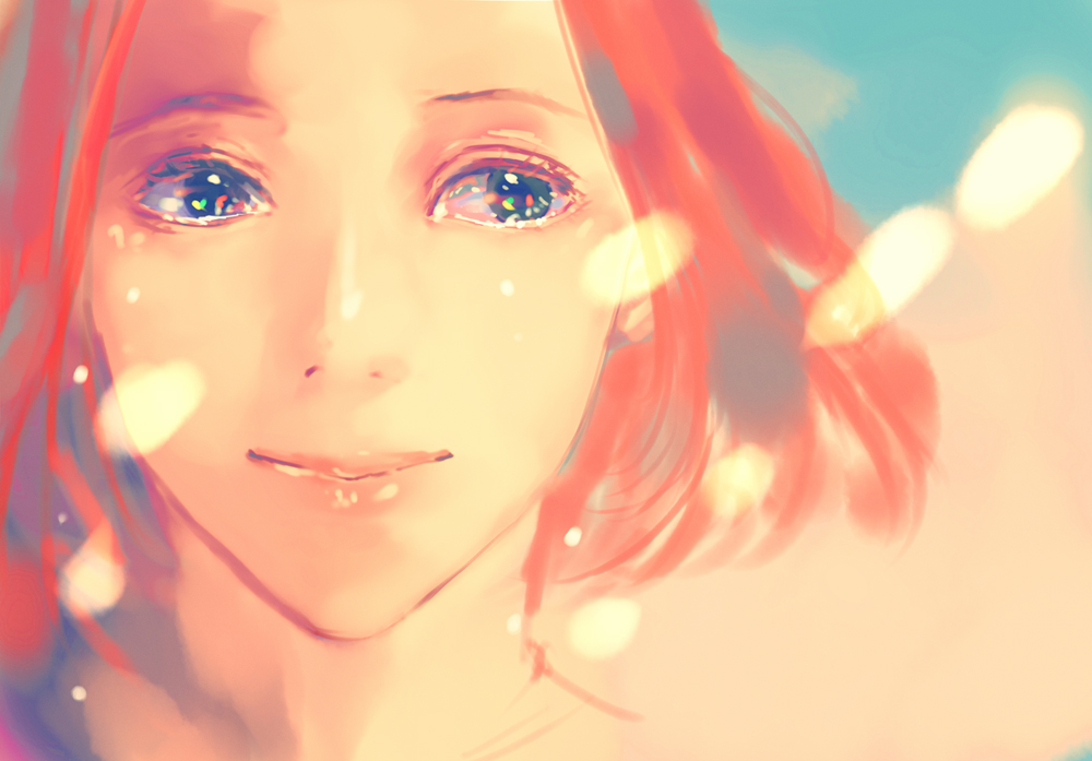 green_eyes, lips, original, pipay, red_hair, redhead, short_hair, smile