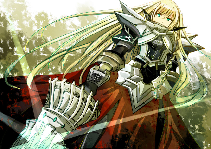ao_no_kiseki, arianrhod, armor, armored_dress, beartoris, blonde_hair, braid, dress