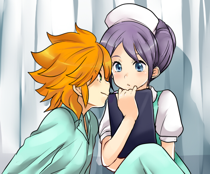 1girl, amemiya_taiyou, blue_eyes, blush, hat, inazuma_eleven, inazuma_eleven_(series), inazuma_eleven_go
