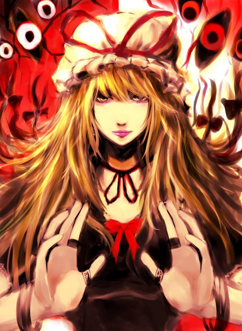 31_violence, blonde_hair, bow, bracelet, eyes, hair_bow, hair_ornament, hair_ribbon
