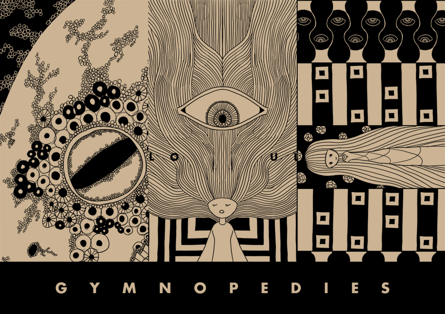 abstract, closed_eyes, design, eyes, juuni_no_kagi, long_hair, monochrome, no_nose