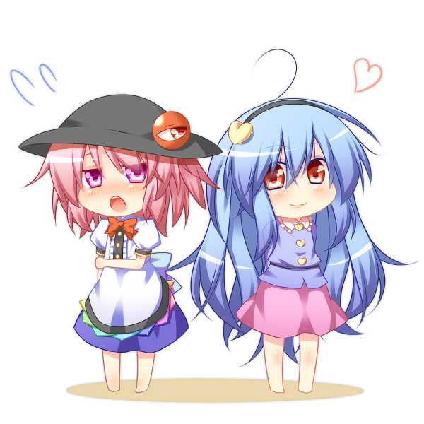 :o, ahoge, blue_hair, blush, bow, chibi, cosplay, costume_switch