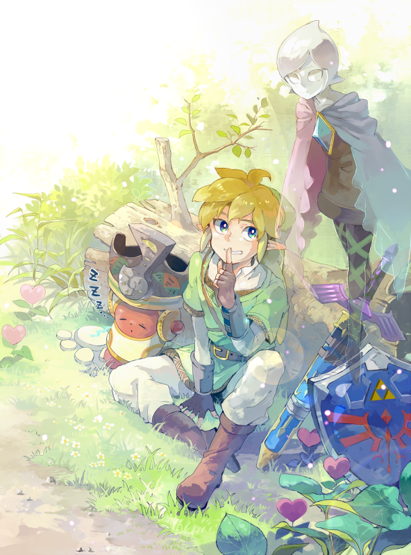blonde_hair, blue_eyes, blue_hair, cape, closed_eyes, eyes_closed, fi, gloves