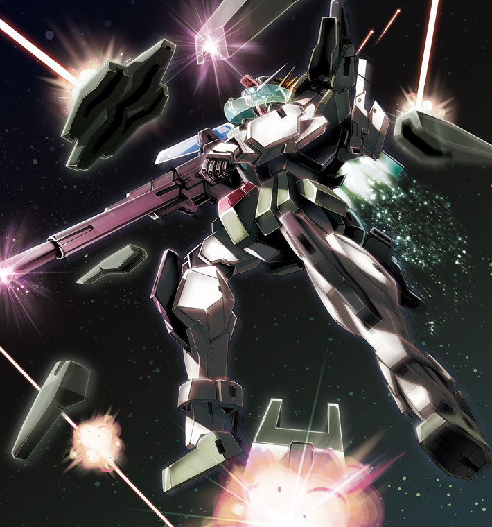 cherudim, explosion, gun, gundam, gundam_00, hokuyuu, mecha, rifle