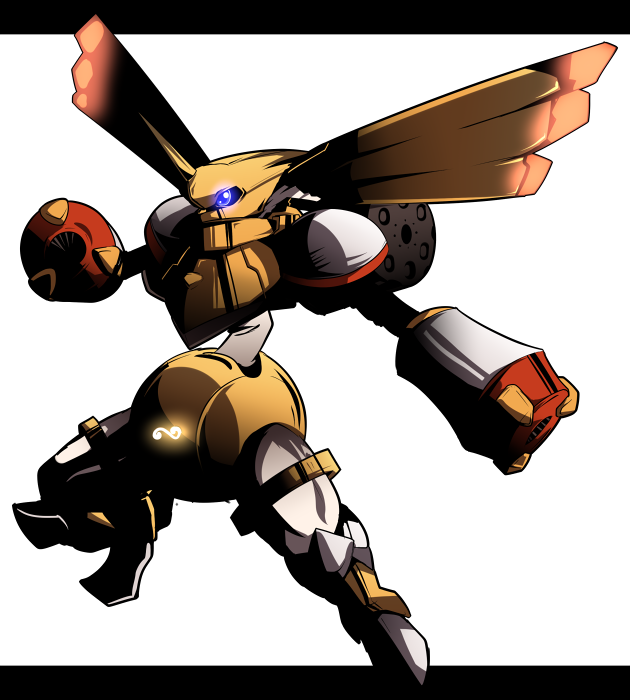 arm_cannon, armor, blue_eyes, bunny_ears, digimon, digimon_adventure_02, digimon_adventures_02, glowing