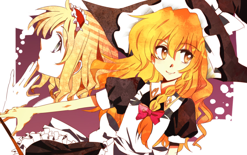 alice_margatroid, blonde_hair, face, hands_together, kirisame_marisa, multiple_girls, profile, torisuke_(koinohito), touhou