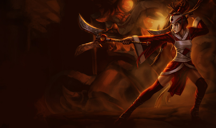 brown_hair, kama_(weapon), kienan_lafferty, knockwurst, league_of_legends, long_hair, mask, mask_removed