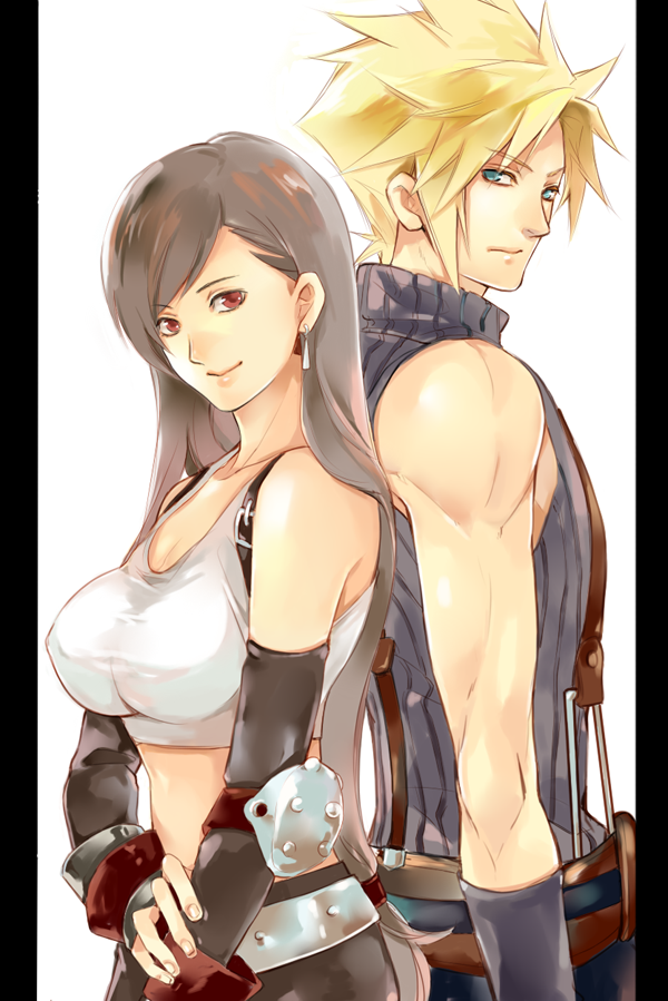 05200603, 1girl, aqua_eyes, back-to-back, belt, blonde_hair, breasts, brown_hair