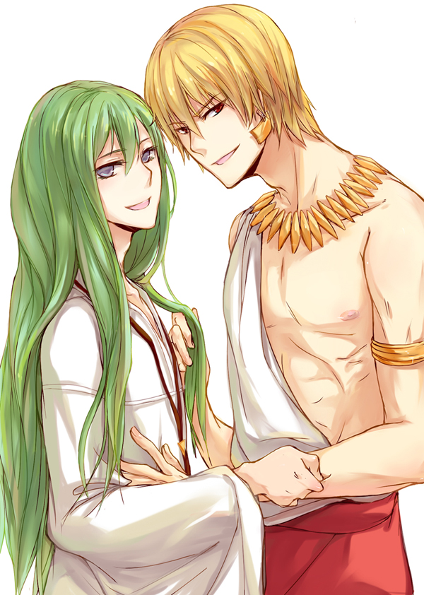 androgynous, bracelet, earrings, enkidu_(fate/strange_fake), fate/strange_fake, fate/zero, fate_(series), gilgamesh