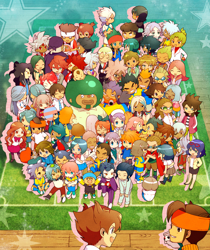 absurdres, adult, afuro_terumi, amemiya_taiyou, baddap_sleed, ball, brown_hair, chibi