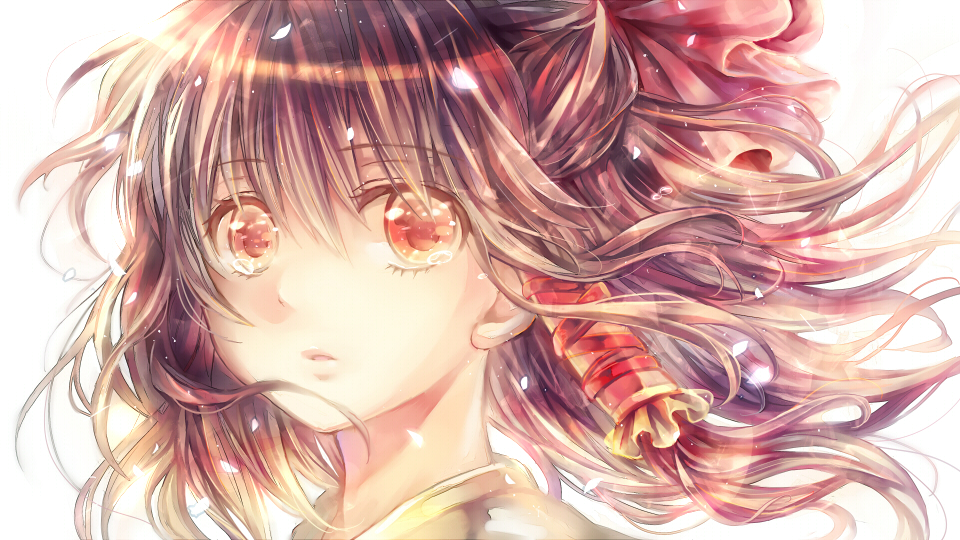 bow, brown_eyes, brown_hair, face, hair_bow, hair_tubes, hakurei_reimu, open_mouth