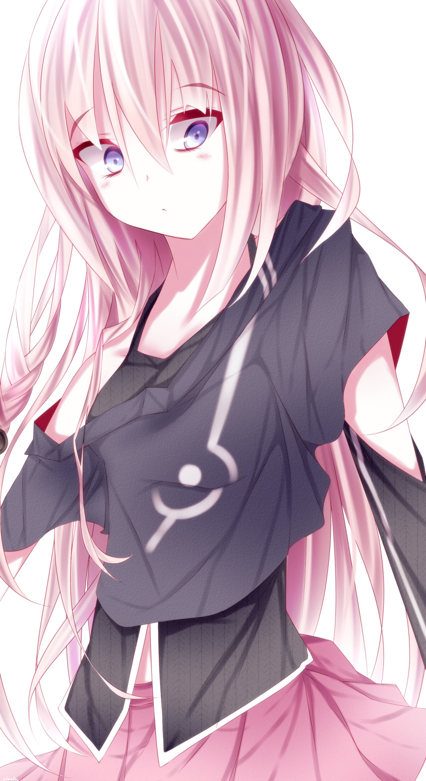 bare_shoulders, blue_eyes, braid, highres, ia_(vocaloid), off_shoulder, pink_hair, pino_(straight)