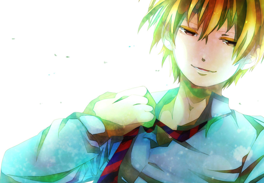 artist_request, blonde_hair, danshi_koukousei_no_nichijou, highres, kanmi_touhei, male, necktie, president_(danshi_koukousei)