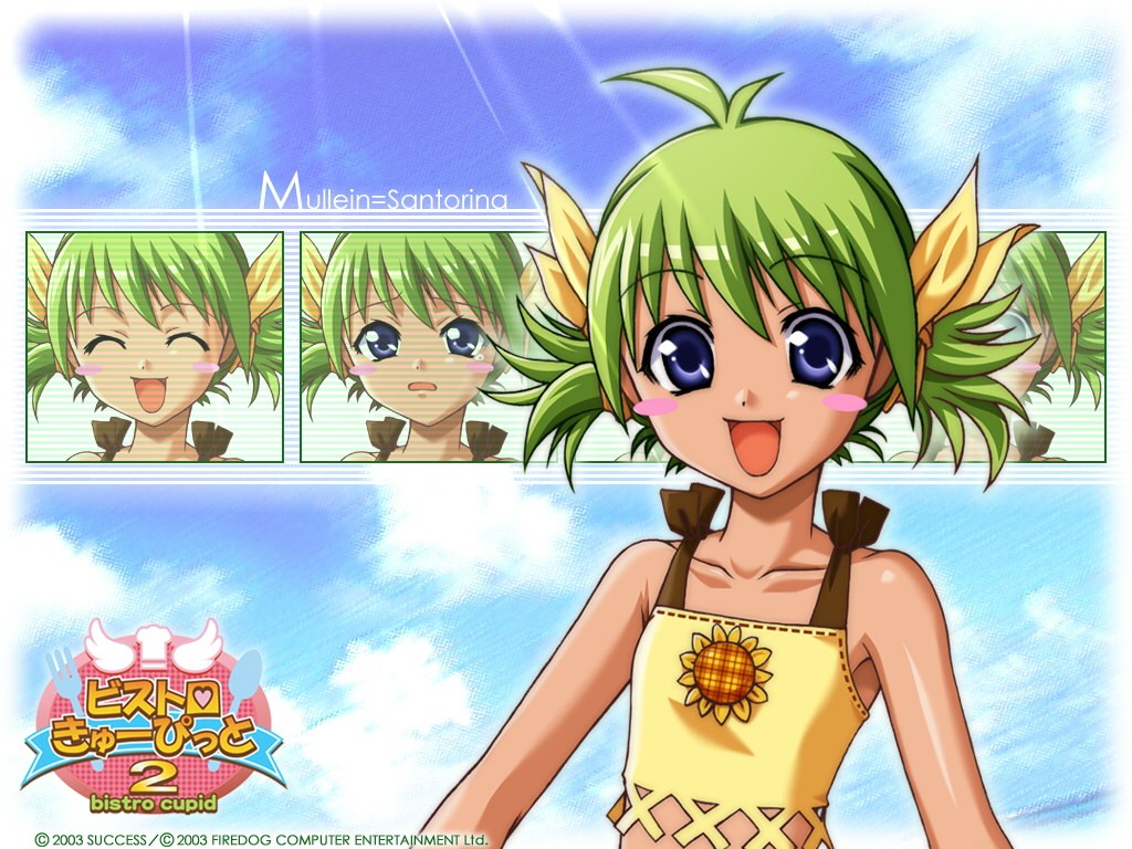 1girl, 2003, :d, bikini, bistro_cupid, bistro_cupid_2, blue_eyes, blush_stickers