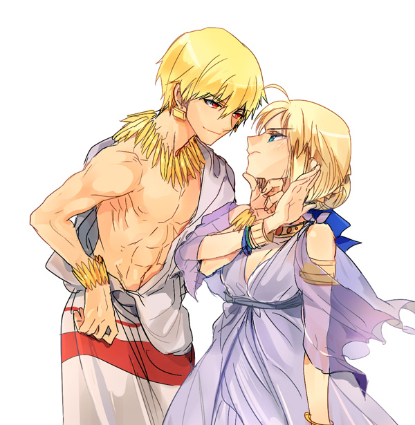 1girl, ahoge, alternate_costume, arnoul, blonde_hair, blue_eyes, bracelet, dress