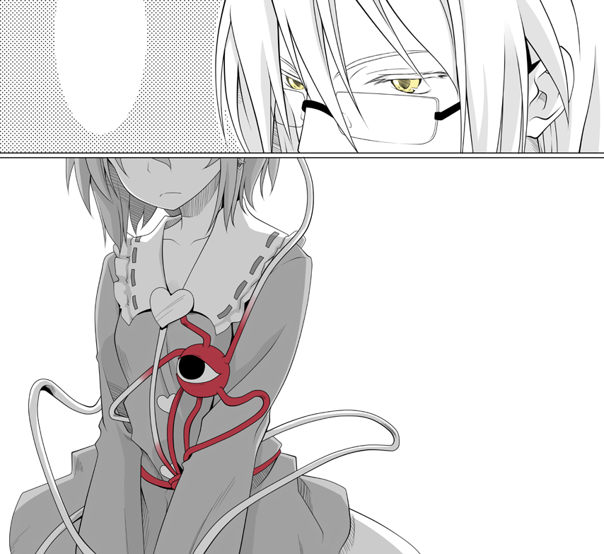 1girl, buttons, comic, eyeball, eyelashes, eyes, frown, glasses