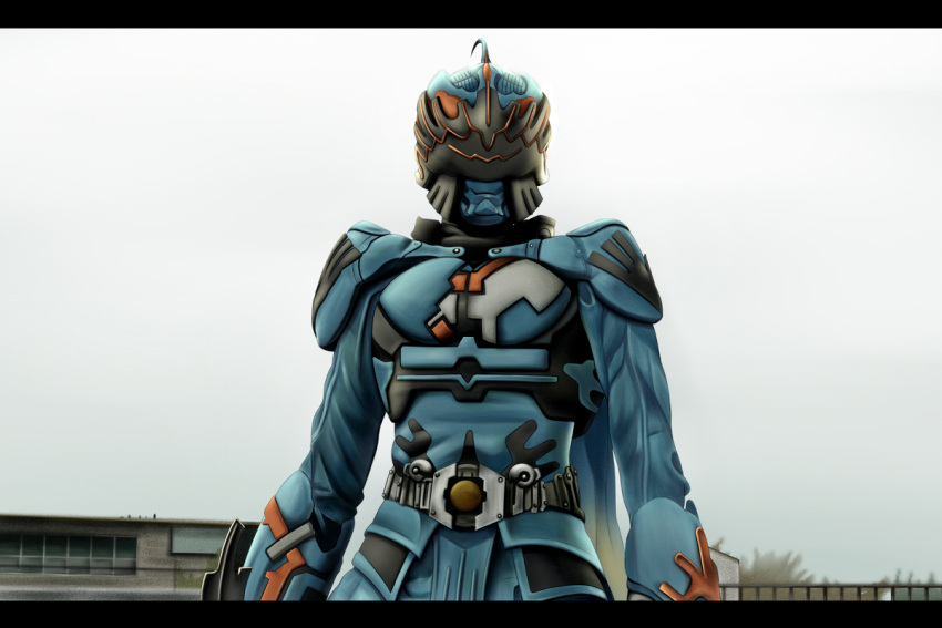 1boy, kamen_rider, kamen_rider_w, letterboxed, male_focus, monster, nasca_dopant, qontamblue