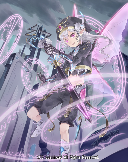 cardfight!!_vanguard, fairy, magic_circle, male, nightmare_painter, pointy_ears, shadow_paladin, solo, staff, tadokoro_teppei, wings