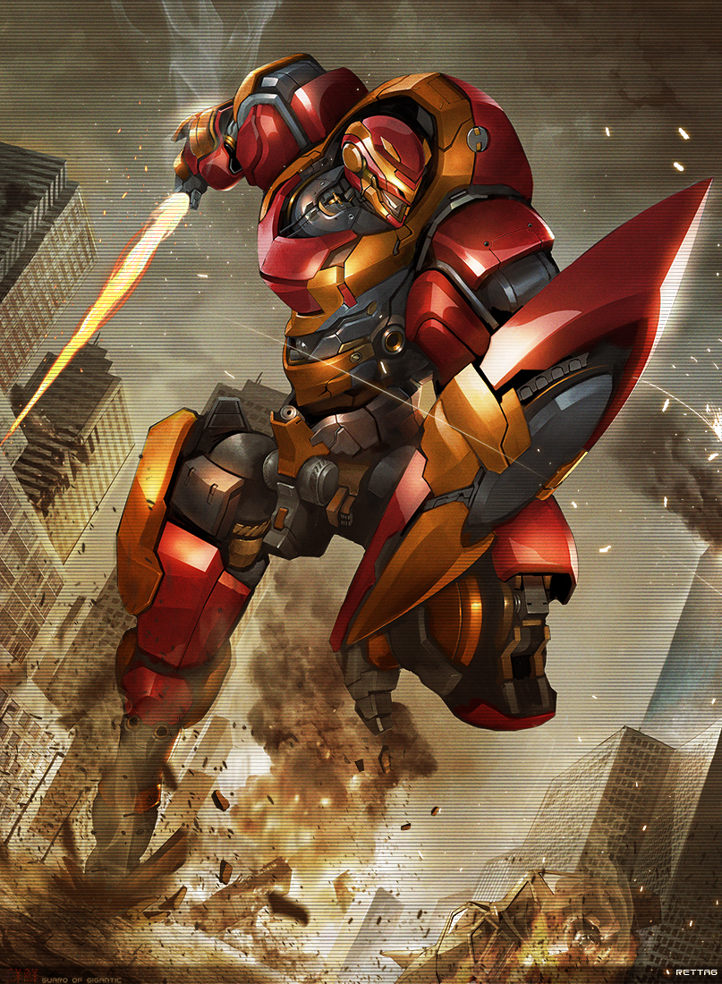 building, debris, dutch_angle, embers, energy_sword, english, explosion, fire