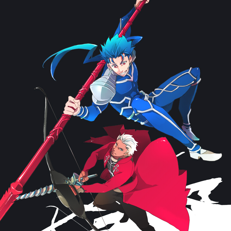 aqua_hair, archer, arrow, black_background, blue_eyes, blue_hair, bow_(weapon), dark_skin