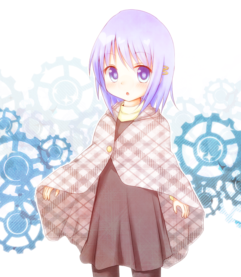 :o, alternate_costume, bita, blue_eyes, blue_hair, casual, cloak, dress