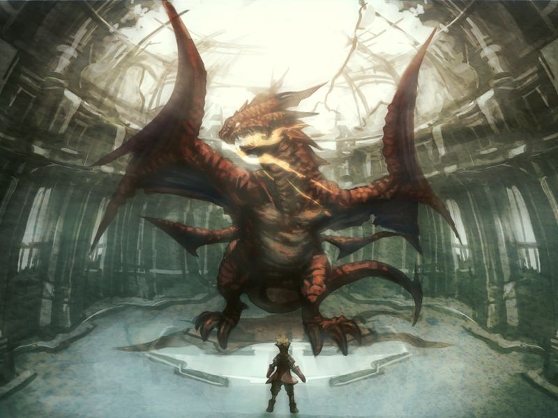 breathing_fire, copyright_request, dragon, fire, size_difference, watanabe_minoru, western_dragon, wyvern
