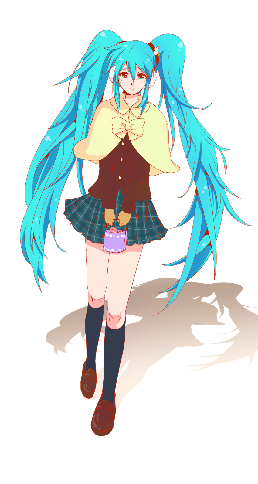 absurdres, aqua_eyes, aqua_hair, bag, earmuffs, gloves, hatsune_miku, highres