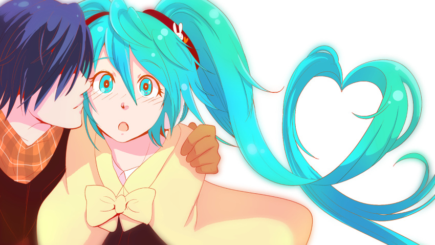 1girl, aqua_eyes, aqua_hair, blue_hair, blush, earmuffs, gloves, hatsune_miku