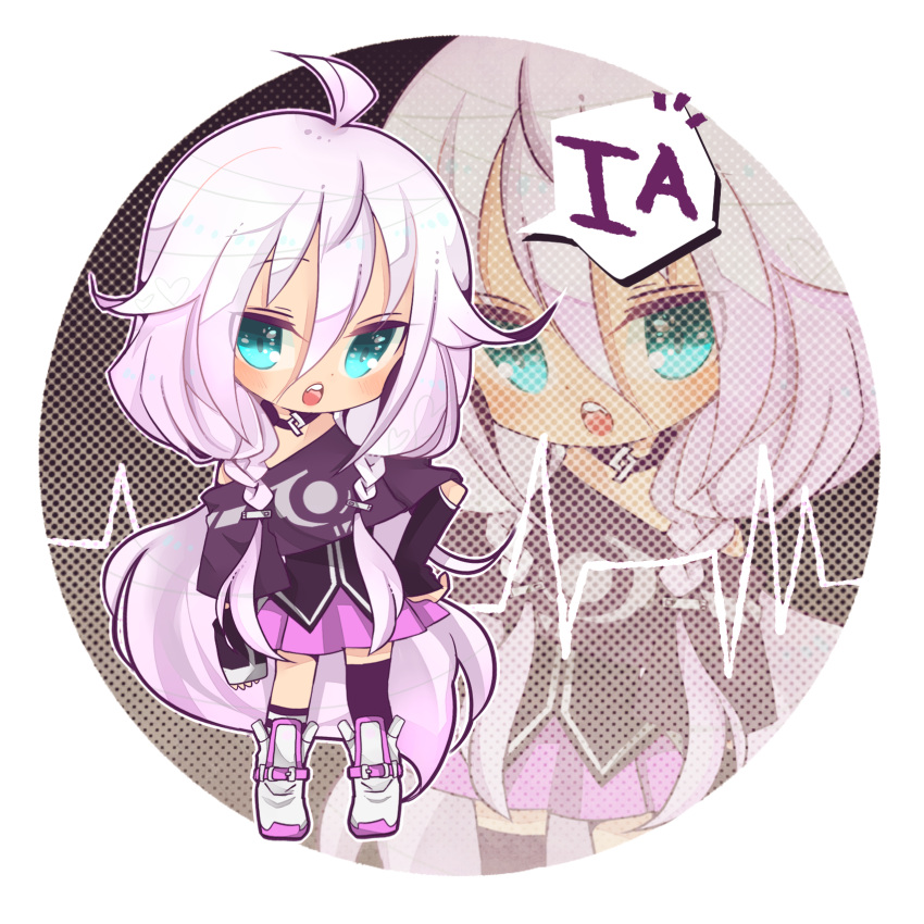 ahoge, aqua_eyes, boots, braid, character_name, chibi, highres, ia_(vocaloid)