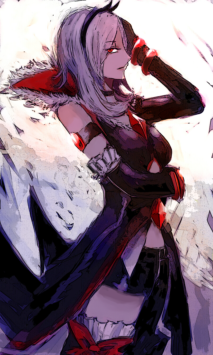 31_violence, albino, armlet, black_legwear, choker, eas, fresh_precure!, gloves