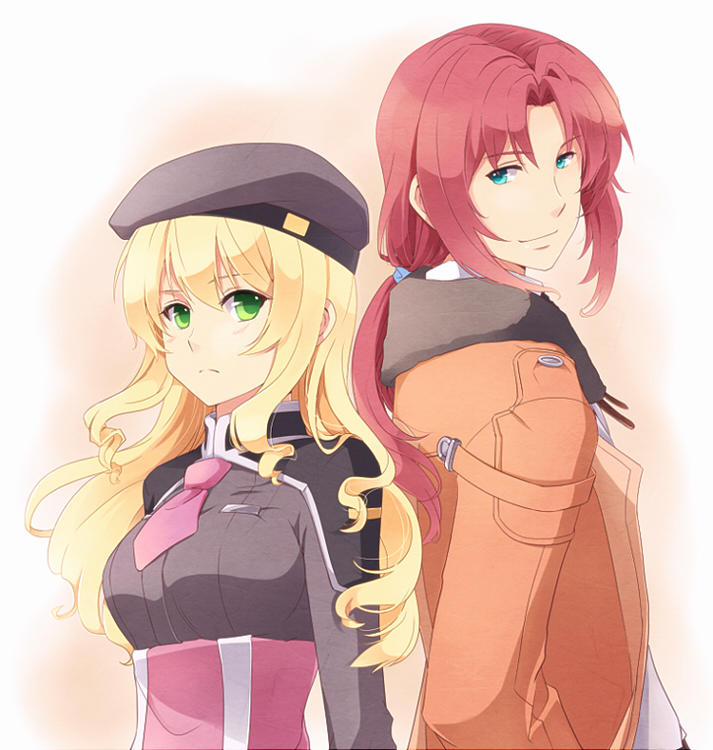 1girl, aqua_eyes, blonde_hair, coat, eiyuu_densetsu, falcom, green_eyes, hat