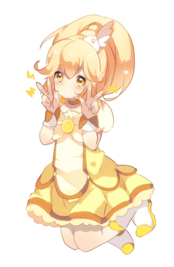 bad_id, blonde_hair, cure_peace, double_v, kise_yayoi, long_hair, magical_girl, marlin_suzuki