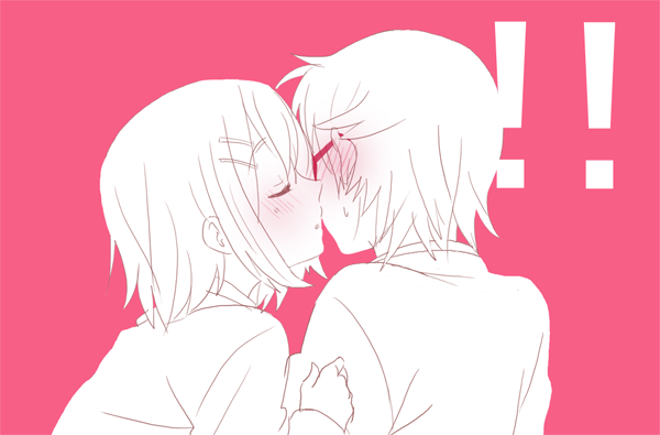 blush, closed_eyes, ear_blush, eyes_closed, hirasawa_ui, hirasawa_yui, incipient_kiss, k-on!