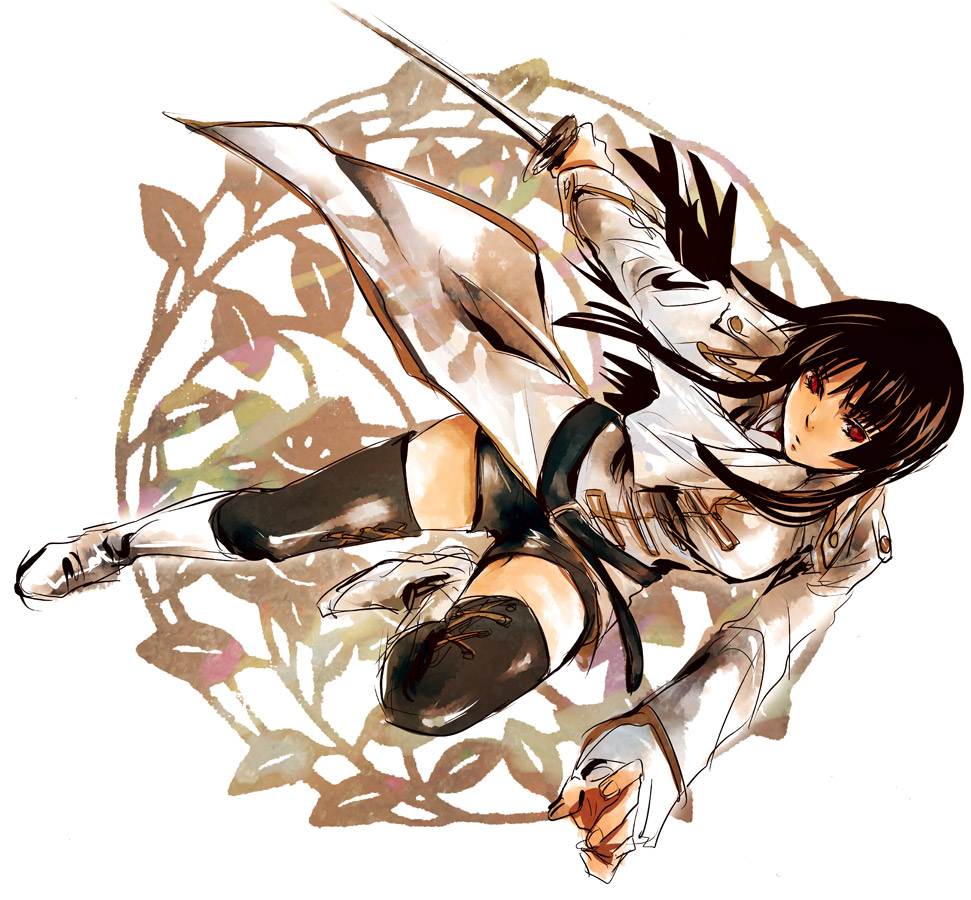 acaco, belt, black_legwear, boots, cravat, gintama, hime_cut, imai_nobume
