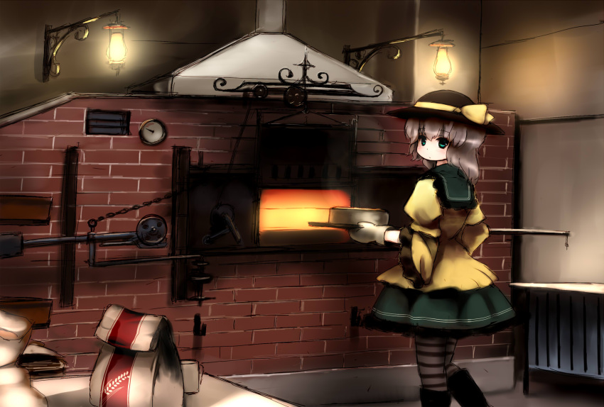 blouse, boots, cake, chipika, cooking, dress, flour, food