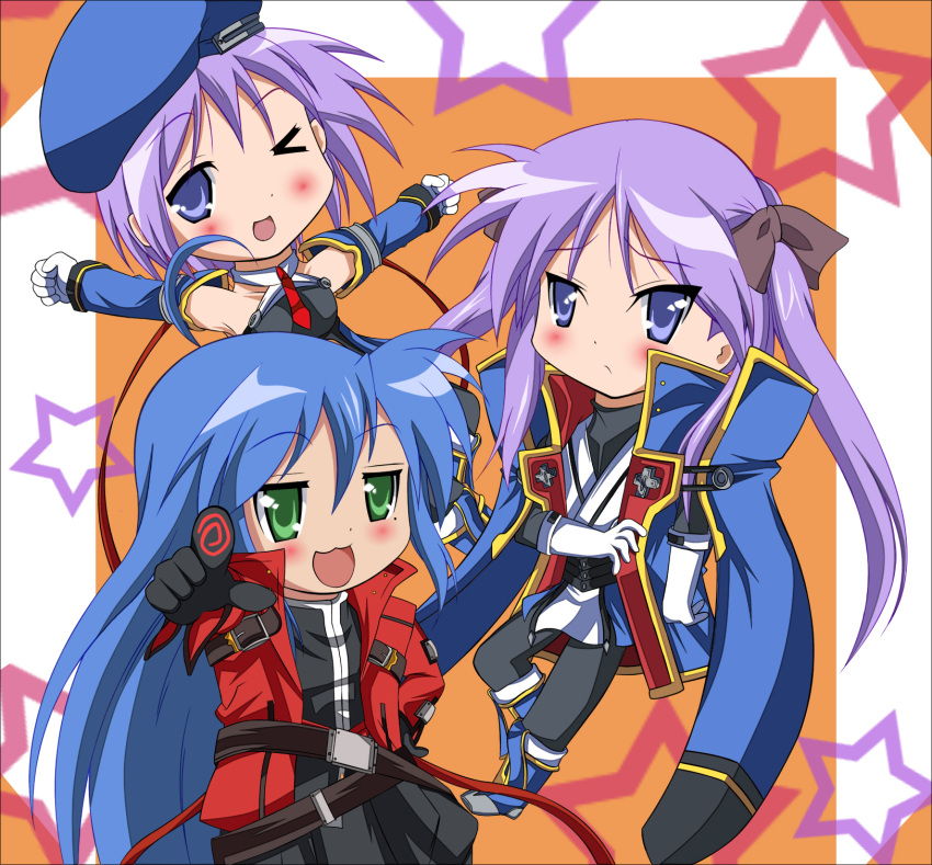 belt, beret, blazblue, blue_eyes, blue_hair, blush, boots, cape