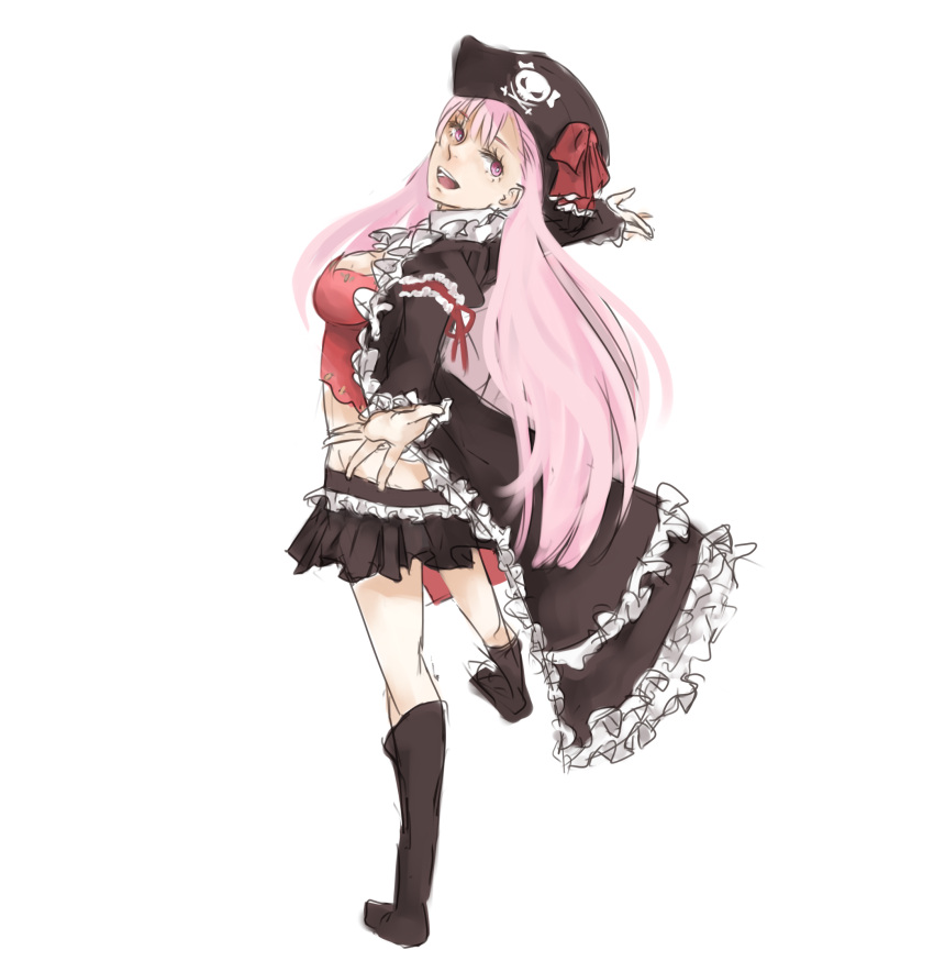 boots, bow, breasts, bustier, cape, captain_liliana, chibibro, drawfag