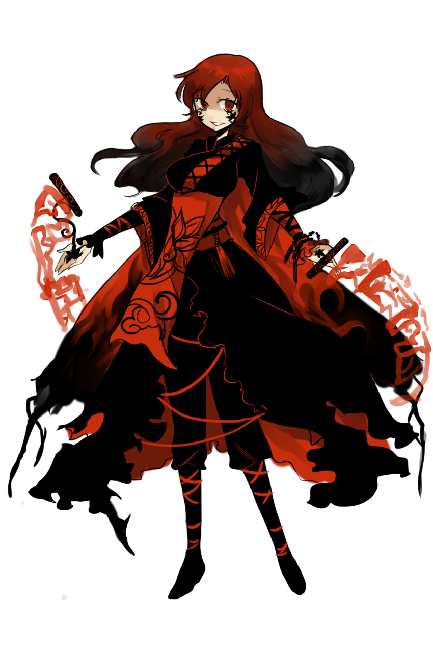 alternate_color, black_hair, dark_persona, gradient_hair, highres, hijiri_byakuren, long_hair, multicolored_hair