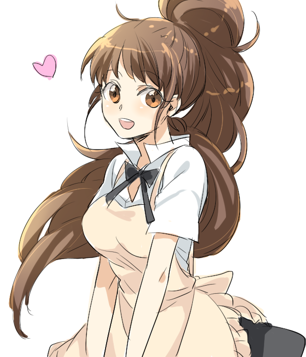 bad_id, brown_eyes, brown_hair, long_hair, taneshima_popura, tooru_(jux), working!!