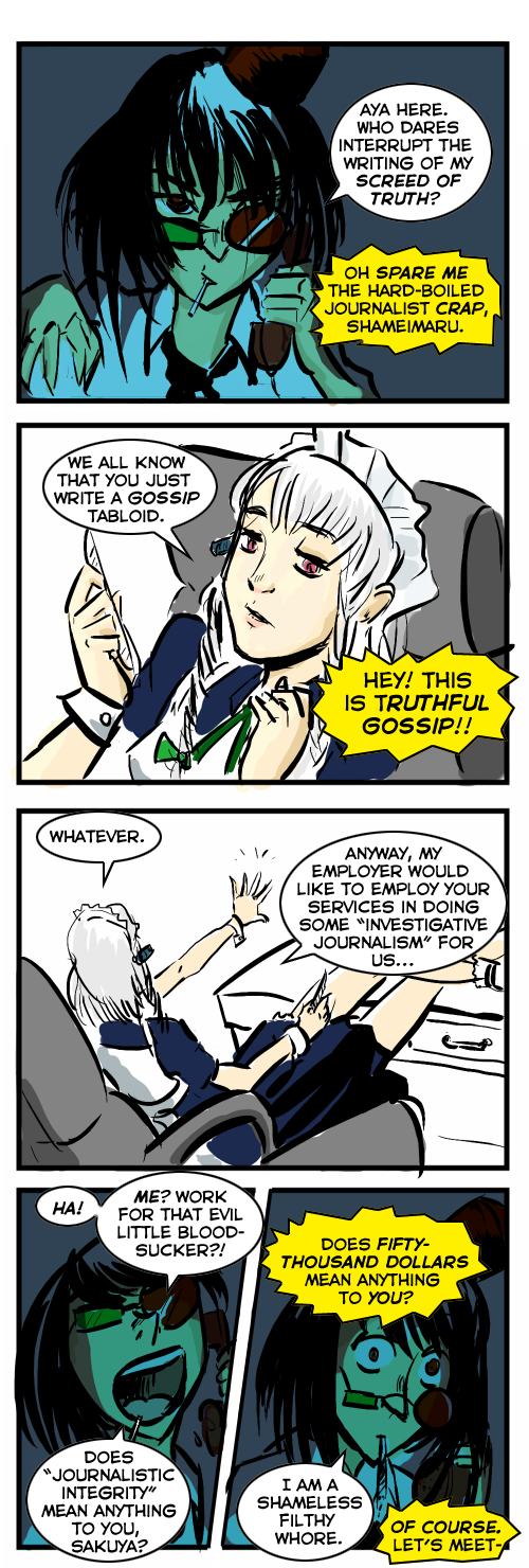 comic, drsunshine, english, hat, highres, izayoi_sakuya, maid_headdress, phone